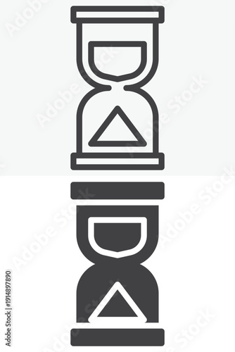 Hourglass icon set in line and solid style. Outline and solid vector sign symbol with editable stroke. Hourglass icon for time management deadline and countdown concept.