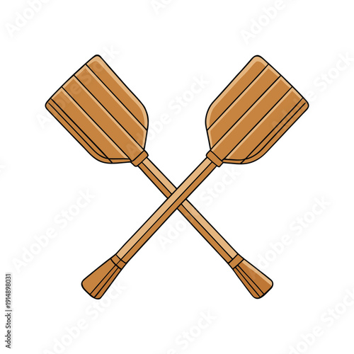Two crossed wooden paddles for Dragon Boat Festival racing
