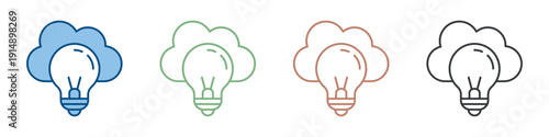 Cloud Idea Icon Set Multiple Style Collection 