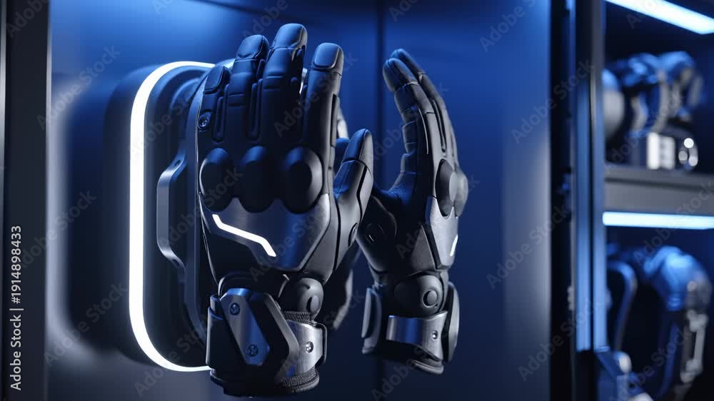 custom made wallpaper toronto digitalFuturistic Robotic Hands Displayed in a Dark, Neon-Lit Tech Environment