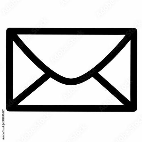 Simple black outline of an email envelope icon.