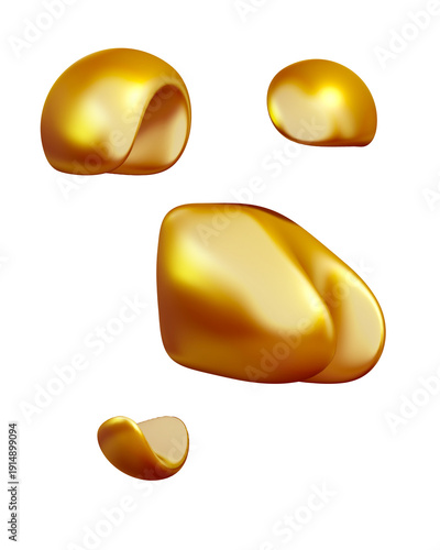 Принти на полотні Abstract golden motorcyclist, with white background