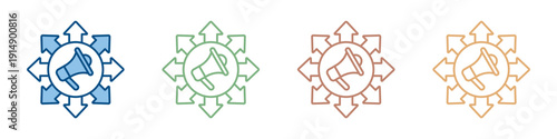 Viral Marketing Icon Set Multiple Style Collection 