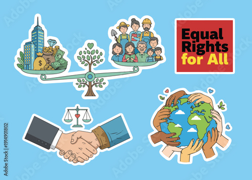 World Day of Social Justice Vector Illustration with Equality and Human Rights Concept
