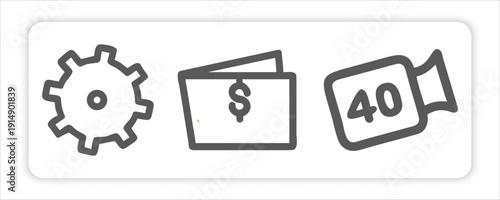 lip Skates Cogs Mechanism Mugs amounts of Digital Wallets money Dollar Banking Icons