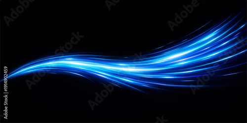 An abstract blue wave design features glowing flowing lines and motion energy against a dark backdrop to create a vibrant fractal art texture wallpaper8