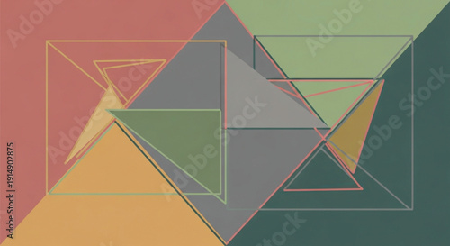 Geometric Shapes in Various Colors and Angles.