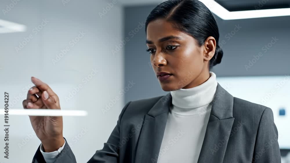 custom made wallpaper toronto digitalProfessional Businesswoman Interacting With Modern Interface in Futuristic Office