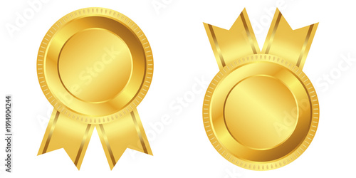 Winner, award golden ribbon vector illustration