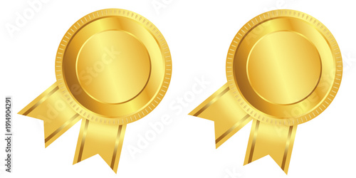 Winner, award golden ribbon vector illustration