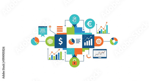 Financial Data Analysis Infographic Elements.