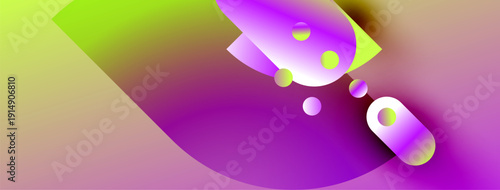 Abstract gradients blend, forming fluid shapes. Vibrant colors create dynamic composition, suggesting movement, energy. Soft light enhances visual appeal.