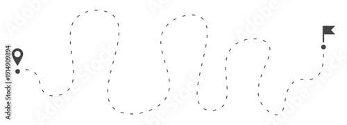 Win direction way. Curve travel path background. Vector