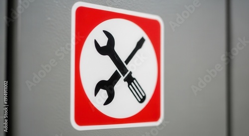 Maintenance And Repair Sign Icon On A Gray Surface Illustrating Service Availability