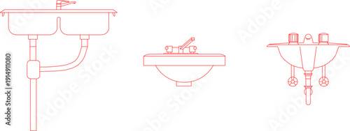 sketch illustration silhouette vector image icon logo symbol hand washing sink Sanitary ware set monobloc bathroom
