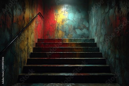 Steps of Color Leading Into a Space of Change and New Beginnings Generative AI