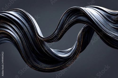 Swirling Black Shape Exudes Mystery and Elegance in Soft Light Generative AI