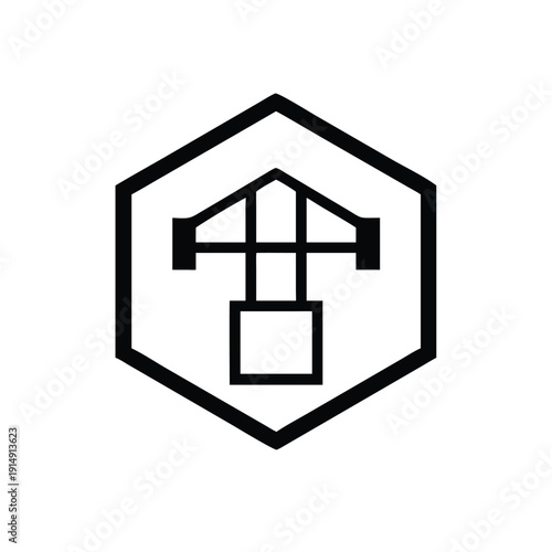 Muscular arm silhouette forming a circular strength icon