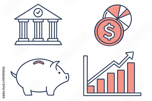 Financial growth and investment concepts illustrated with icons