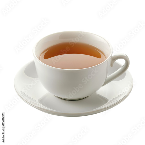 Wallpaper Mural A white porcelain teacup filled with amber-colored tea on transparent background Torontodigital.ca