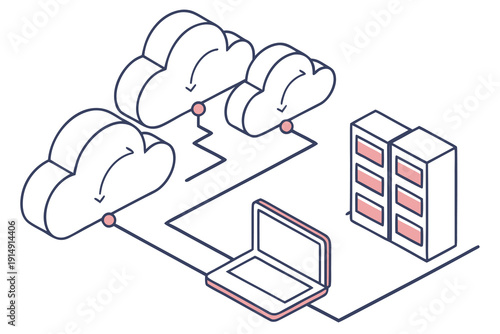 Cloud infrastructure connecting to on-premise servers and devices