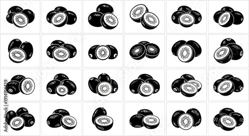 Variety of black and white whisk images on a clean white background for culinary or baking concepts