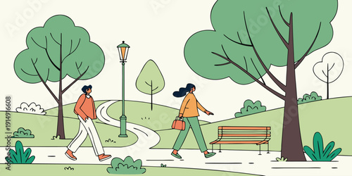 People enjoying a serene picnic in a lush park surrounded by nature