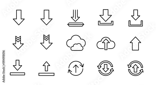 Download Upload and Refresh Icons Set.