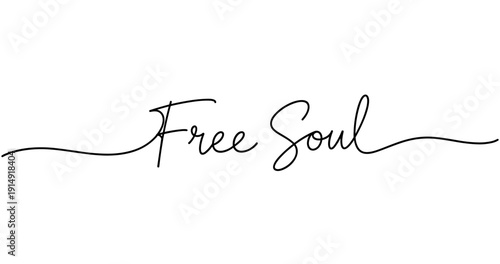 Elegant free soul calligraphy design with flowing script. No editable strokes