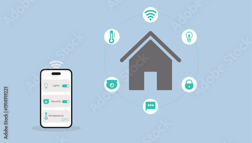 Smart home system. Home automation technology Connected house concept	