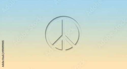 Peace Symbol on Gradient Background.