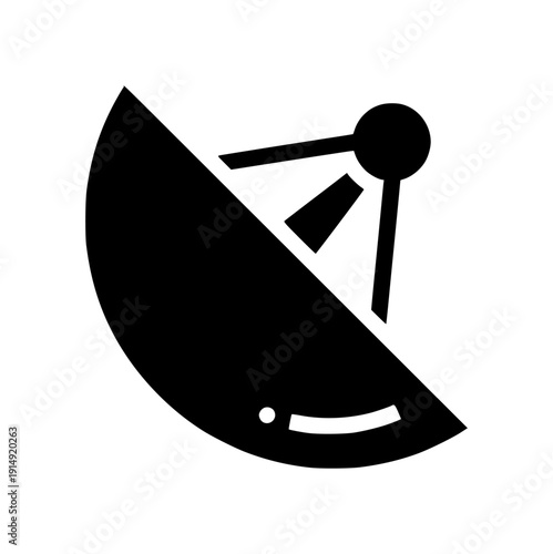 Sleek graphic of a parabolic antenna, symbolizing advanced telecommunications, data transmission, and worldwide connectivity for digital design elements