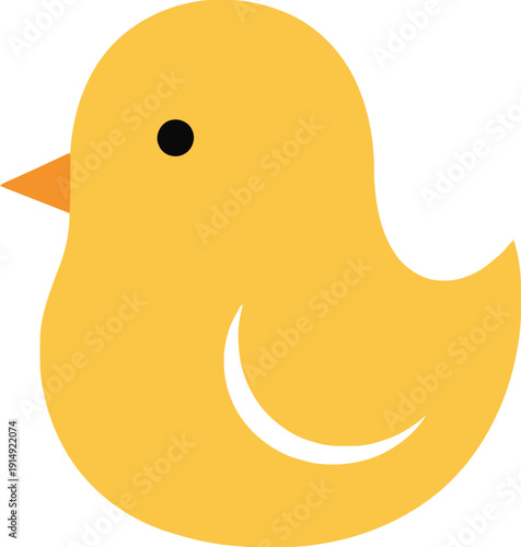 Simple yellow bird icon with a small orange beak and black round eye