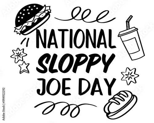 NATIONAL SLOPPY JOE DAY vector illustration isolated on white background