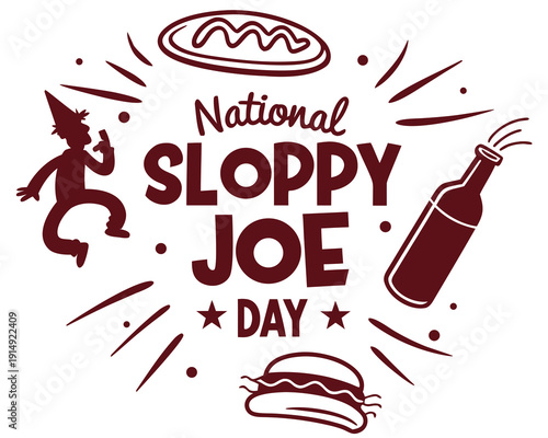NATIONAL SLOPPY JOE DAY vector illustration isolated on white background