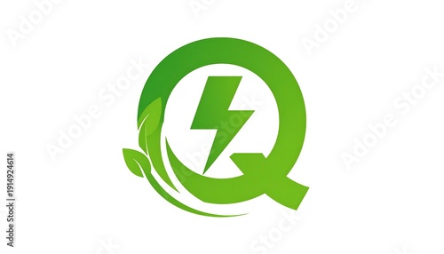 Free Download Green energy logo showing a lightning bolt in a 