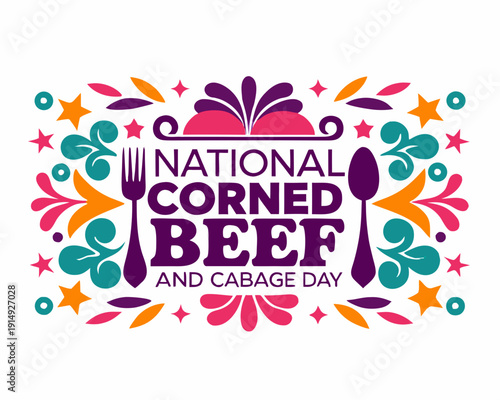 Corned Beef and Cabbage Traditional Meal Vector for National Food Holiday