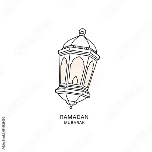 A traditional lantern hangs delicately showcasing intricate designs and cultural heritage during Ramadan celebrations in a serene environment viewed from the front