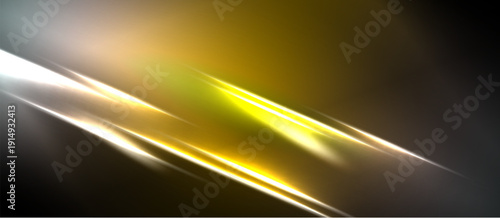 Abstract light streaks, gold hues dominate. Diagonal lines create dynamic visual effect. Dark background enhances brightness, contrast.