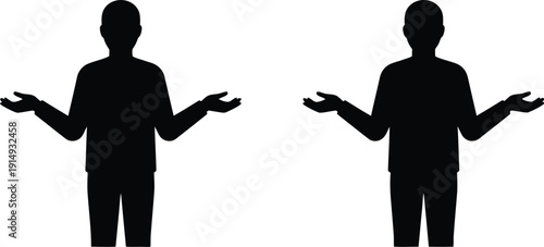 A person with arms outstretched in a stark black silhouette