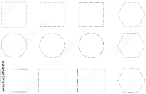 点線・破線の囲みフレームセット