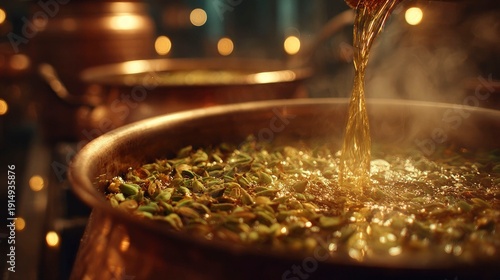 Freshly Prepared Tempura Vegetables Being Dropped into Hot Oil