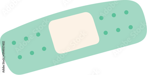 Hand drawn green bandage illustration