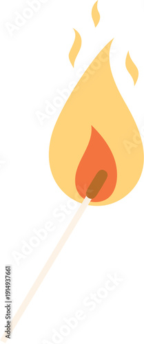 Burning the matchstick, Light a match illustration