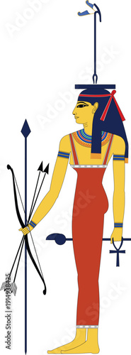 Wosret Egyptian Goddess Vector Editable Vector Illustration