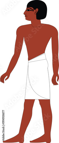 Ancient Egyptian Man in Traditional Clothing Editable Vector Illustration.