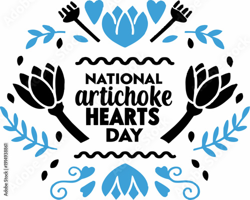 Artichoke Hearts Culinary Awareness Day Vector Art Illustration