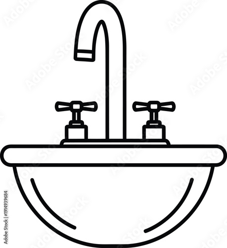 Bathroom Sink with Taps and Faucet