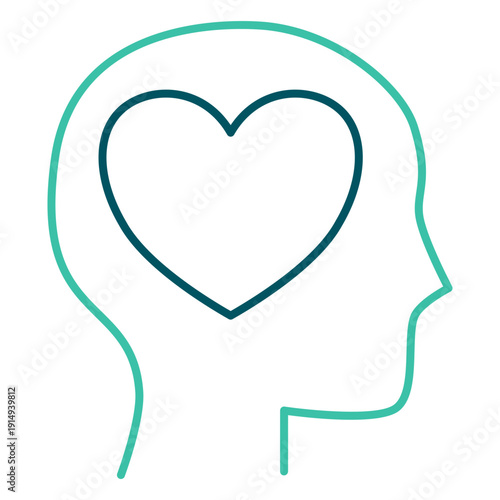 Psychology Heart Outline Icon