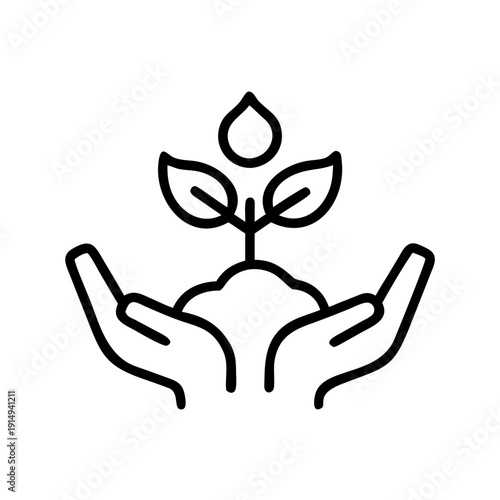 Hands cradling a small growing plant symbolizing care and nurture